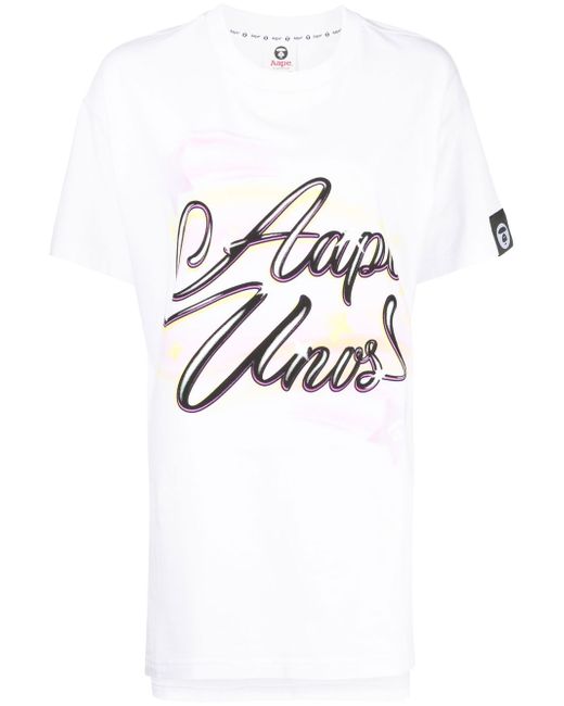 Aape By *A Bathing Ape® spray-paint effect logo T-shirt