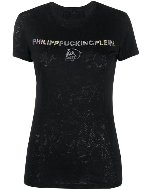 Philipp Plein rhinestone-embellished cotton T-shirt