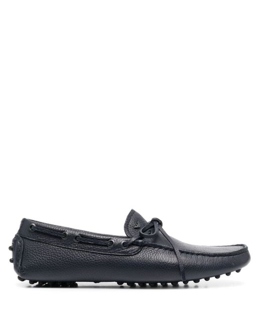 Emporio Armani bow-detail leather loafers