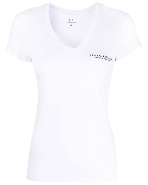 Armani Exchange logo-print V-neck T-shirt
