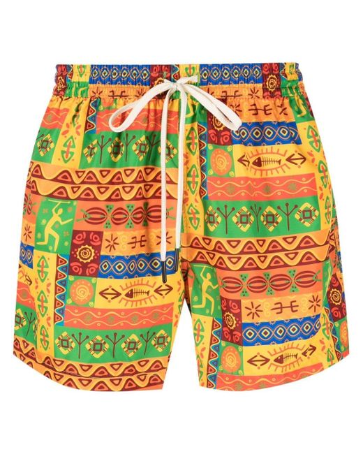 Nos Beachwear graphic-print swim shorts