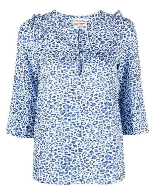 Baum und Pferdgarten Maple leopard-print organic cotton blouse