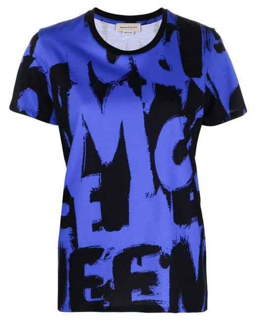 Alexander McQueen graffiti-print cotton T-shirt