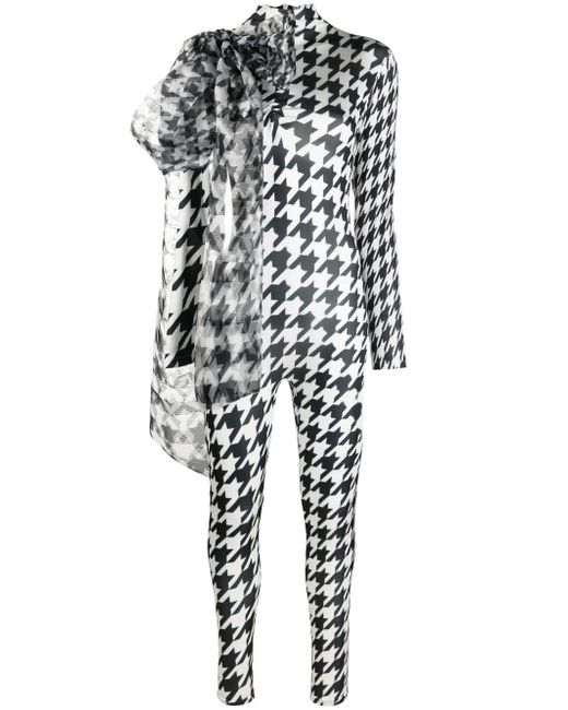 Atu Body Couture Luna houndstooth-print jumpsuit