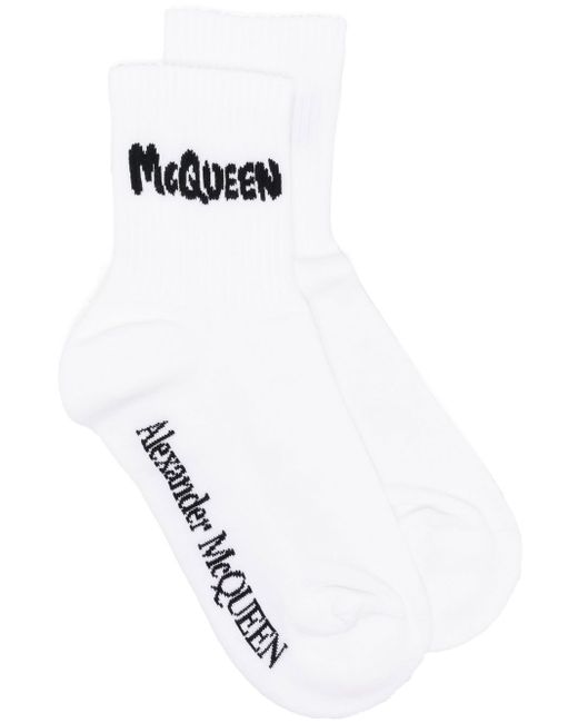 Alexander McQueen logo-intarsia socks