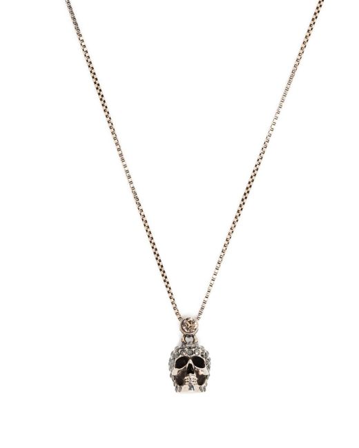 Alexander McQueen crystal-embellished skull pendant necklace
