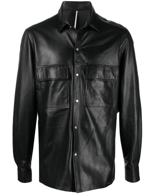 Low Brand button-up leather jacket