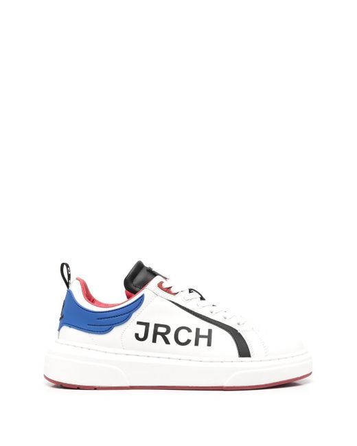 John Richmond logo leather low-top sneakers