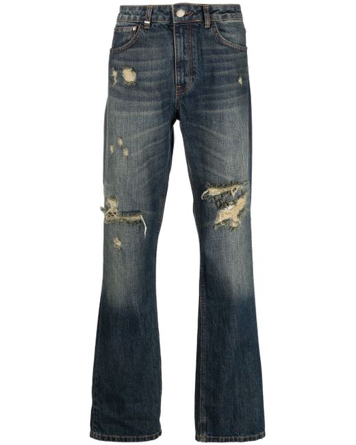 Flaneur Homme distressed-detail denim jeans