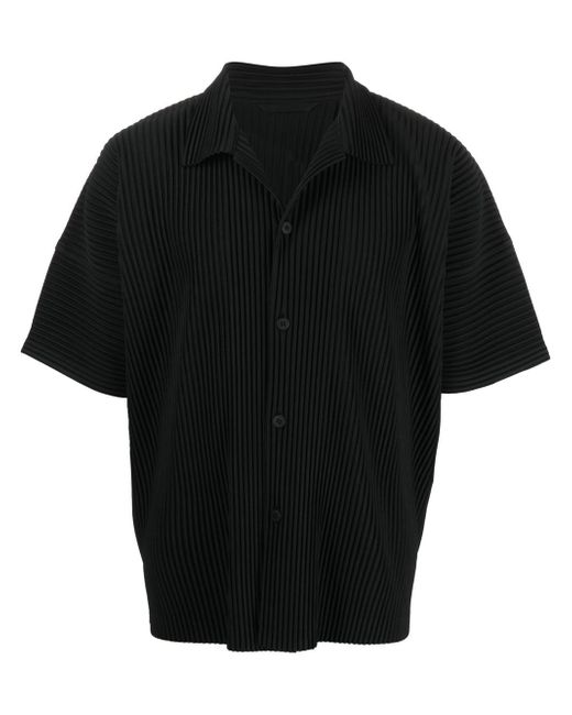 Homme Pliss Issey Miyake fully-pleated button shirt