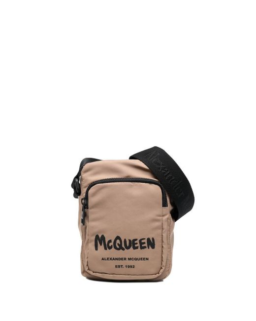 Alexander McQueen logo-print messenger bag