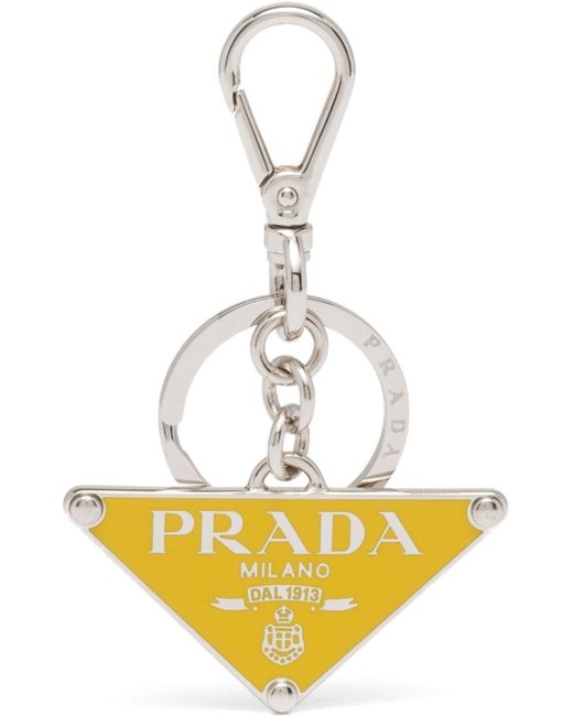 Prada triangle-logo keyring