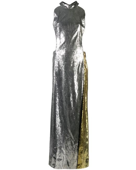 Genny metallic sequin gown