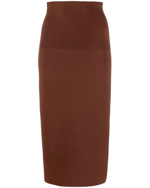 Victoria Beckham ribbed-detail high-waisted skirt