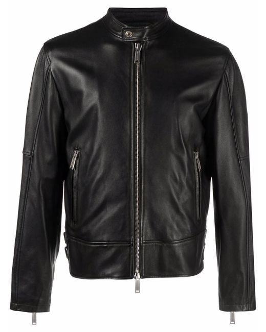 Dsquared2 zippered leather jacket