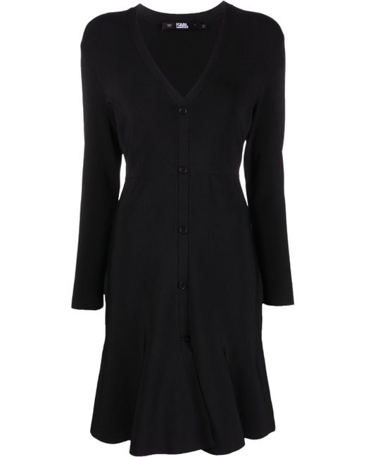 Karl Lagerfeld buttoned knitted dress