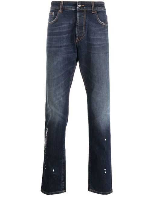 costume national contemporary slim-fit logo-print jeans