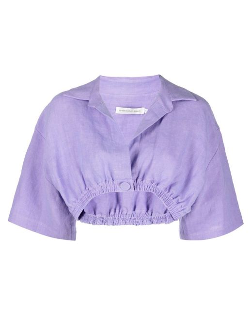 Christopher Esber cropped cut-out detail blouse