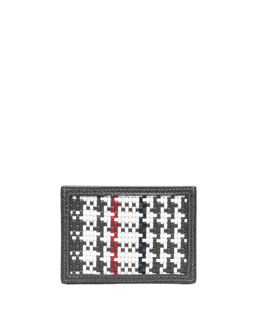 Thom Browne woven-check leather cardholder