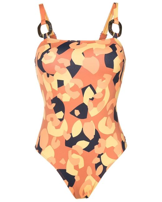 Brigitte Livia abstract print swimsuit