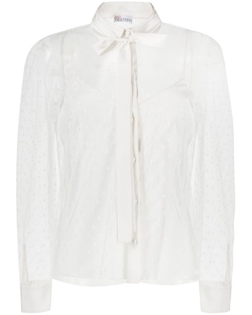 RED Valentino point desprit long-sleeved blouse