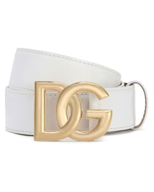 Dolce & Gabbana DG logo-buckle leather belt
