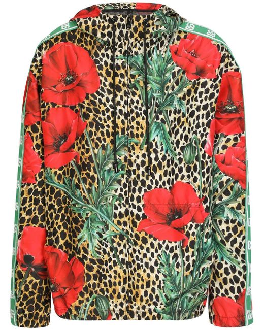 Dolce & Gabbana floral-print hooded jacket