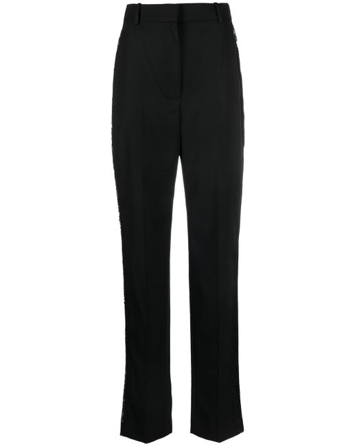 Alexander McQueen lace-panel tailored-cut trousers