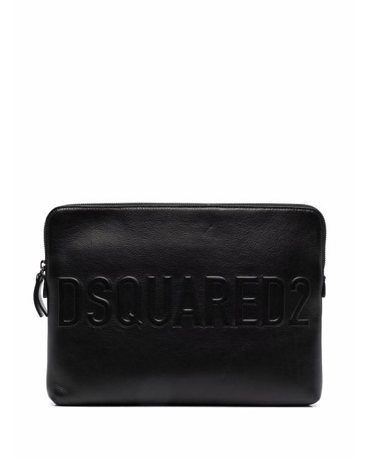 Dsquared2 leather logo clutch bag