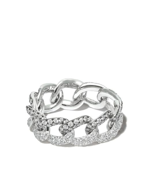 Shay 18kt white gold diamond link ring
