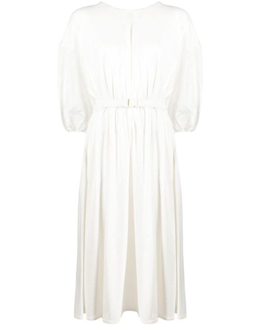Moncler belted cotton midi dress
