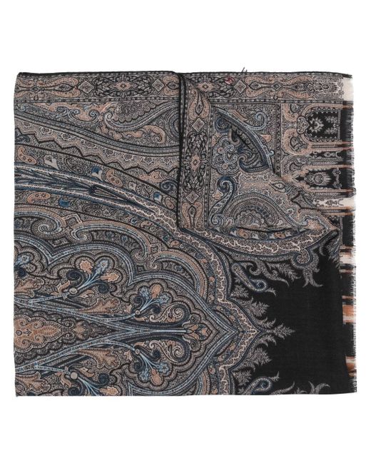 Etro paisley-print knitted scarf