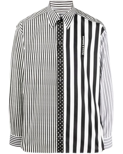 Dolce & Gabbana striped straight-point collar shirt
