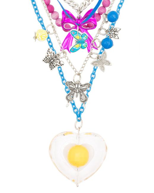 Amir Slama heart multi chain necklace