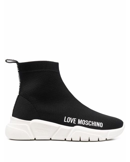 Love Moschino logo-print slip-on trainers