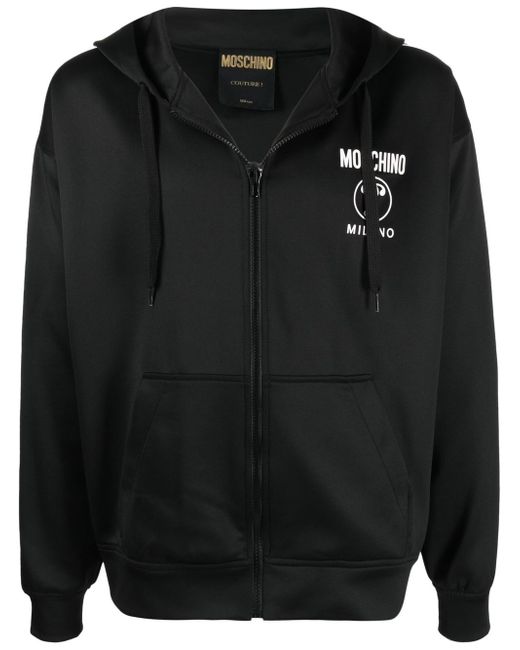 Moschino logo-print zip-up hoodie
