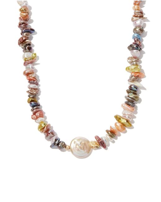A Sinner in Pearls rainbow pearl beaded necklace