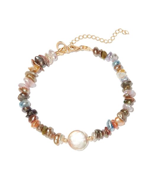 A Sinner in Pearls rainbow pearl beaded bracelet