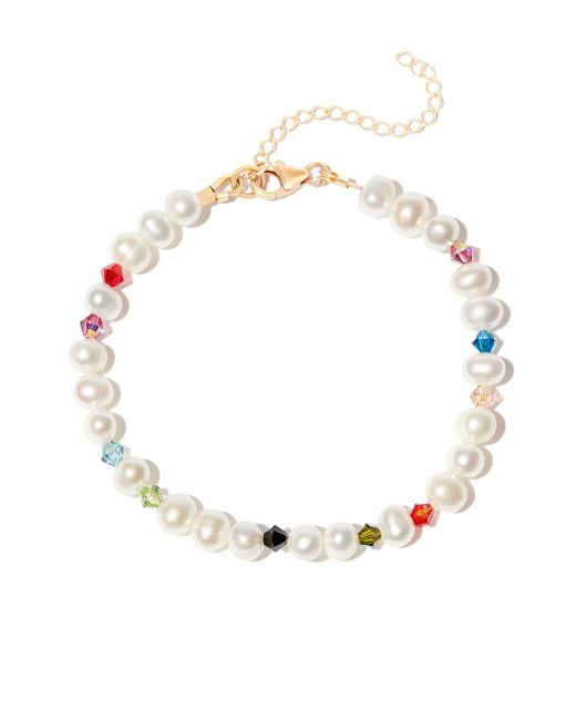 A Sinner in Pearls pearl and crystal beaded bracelet