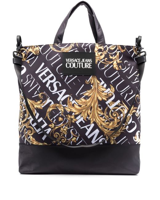 Versace Jeans Couture Barocco-print logo patch tote bag