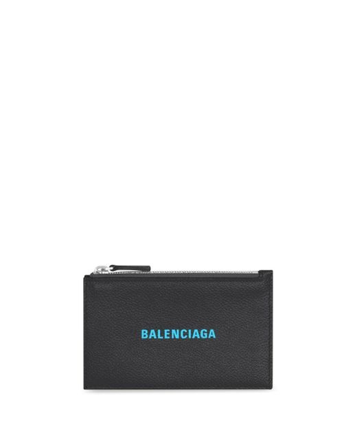 Balenciaga logo-print leather cardholder wallet