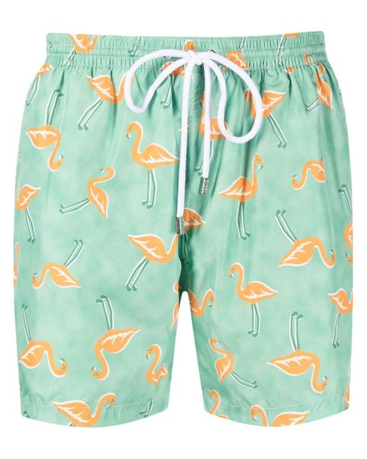 Barba flamingo-print swimming shorts