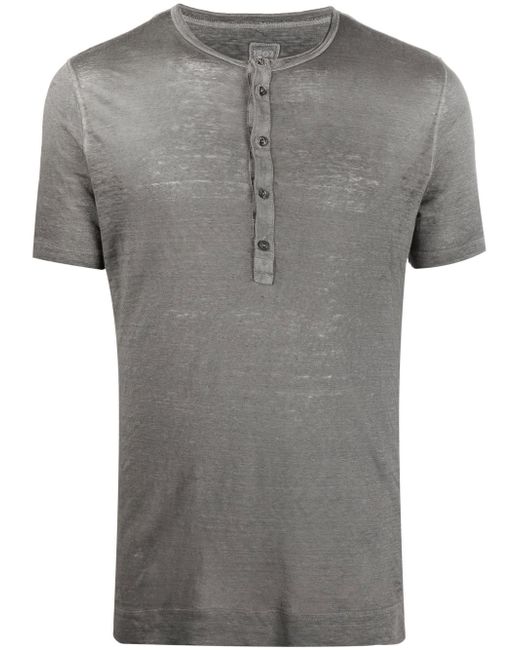 120 Lino slim-fit short-buttoned T-shirt