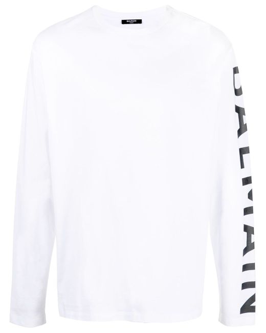 Balmain logo-print long-sleeved T-shirt
