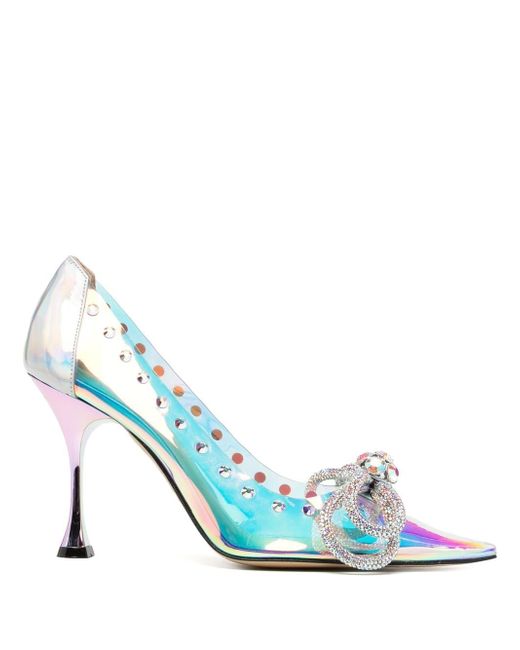 Mach & Mach embellished double-bow 100mm pumps
