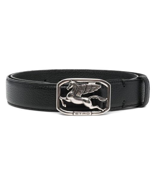 Etro pegasus-buckle leather belt