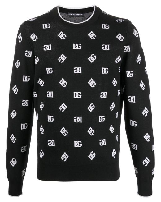 Dolce & Gabbana logo-print fine-knit jumper