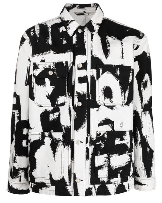 Alexander McQueen text print denim jacket