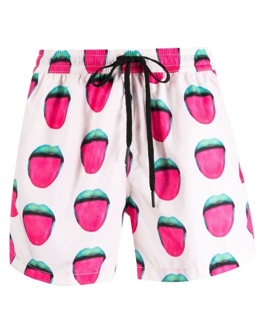 Nos Beachwear graphic-print swim shorts