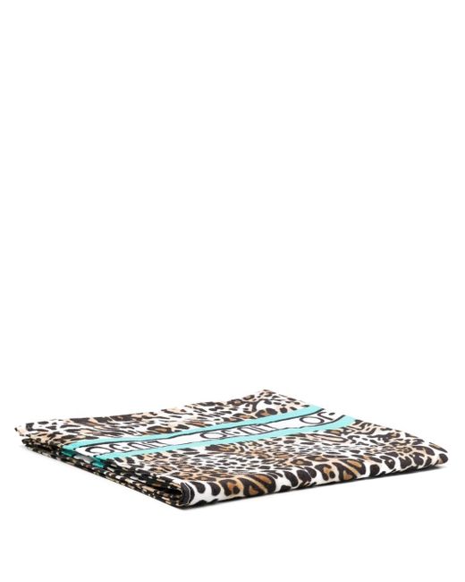 Liu •Jo leopard-print logo beach towel